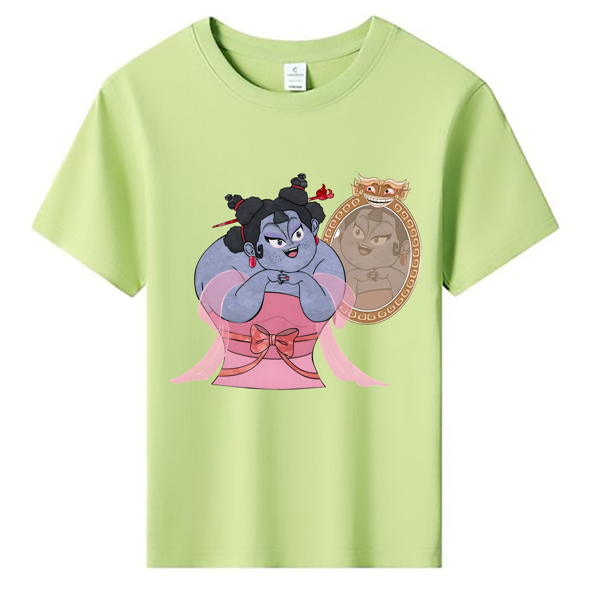 （画像用） Ne Zha 2 ナタ 魔童の大暴れ 綿100％キッズTシャツ（フロントプリント）